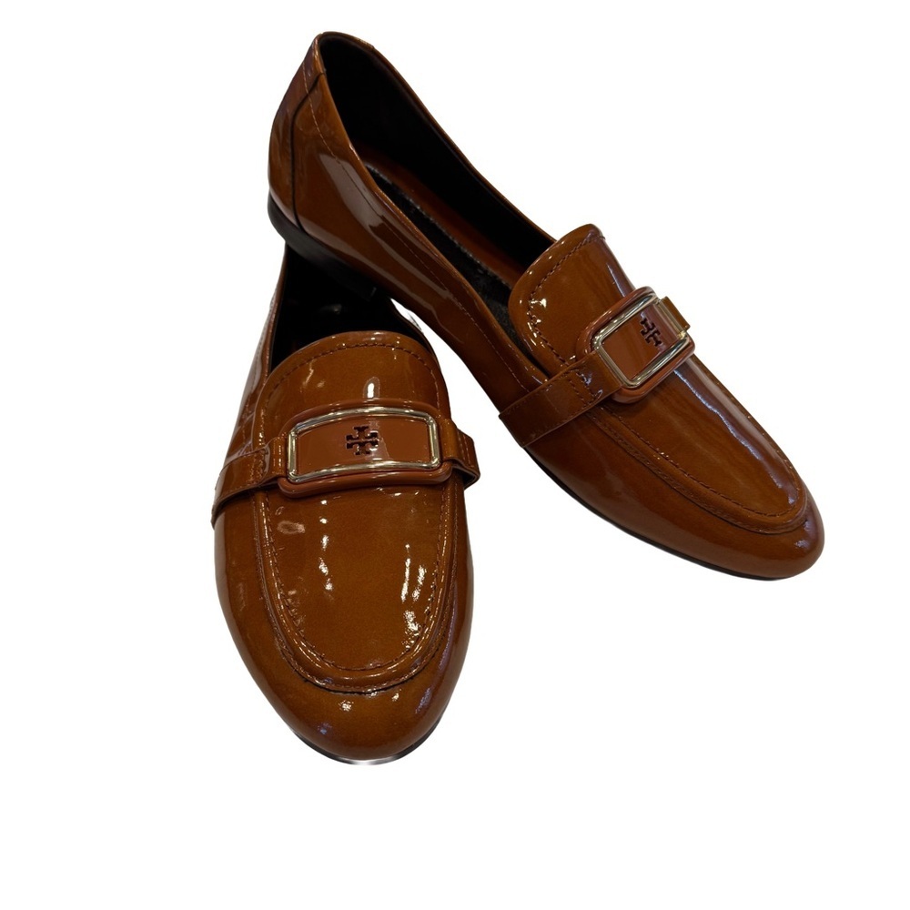 Tory Burch Georgia Womenâs Loafers Patent Leather Tan Cuoio Sz 8.5 New